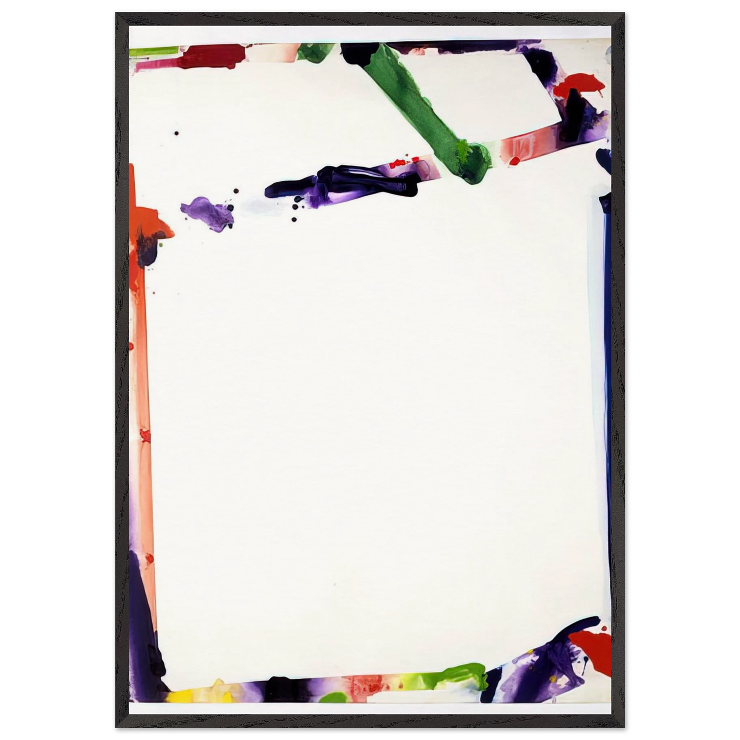 Wall artUntitled SF71-045 - Sam Francis 70x100 cm / 28x40 inches Framed Art Print – Black Wooden Frame