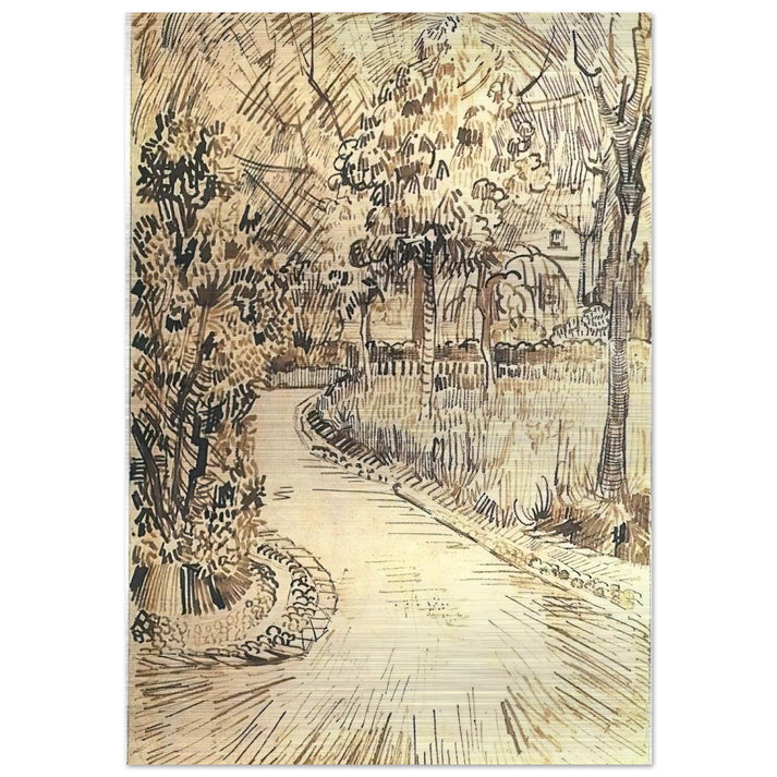 Public Garden with a Corner of the Yellow House - Vincent van Gogh Brushed Aluminum Print - 70x100 cm / 28x40 inches | Vincent van Gogh Aluminum Print | Vincent van Gogh Prints