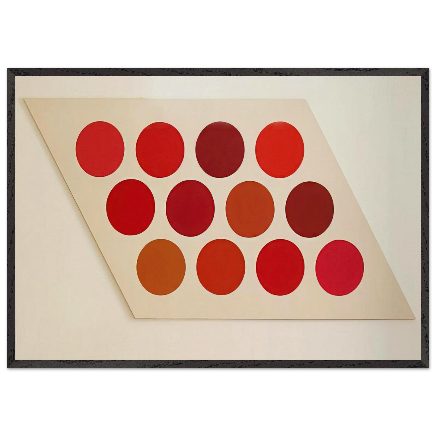 Red Twelve - 1965 - Thomas Downing 70x100 cm / 28x40 inches Framed Art Print – Black Wooden Frame