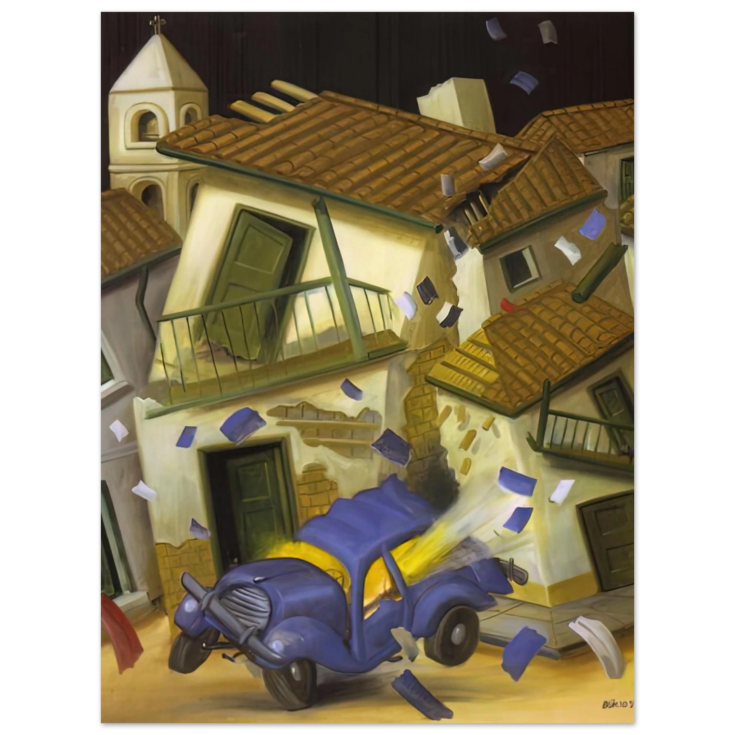 Fernando Botero - CAR BOMB 75x100 cm / 30x40inches Fine Art Poster