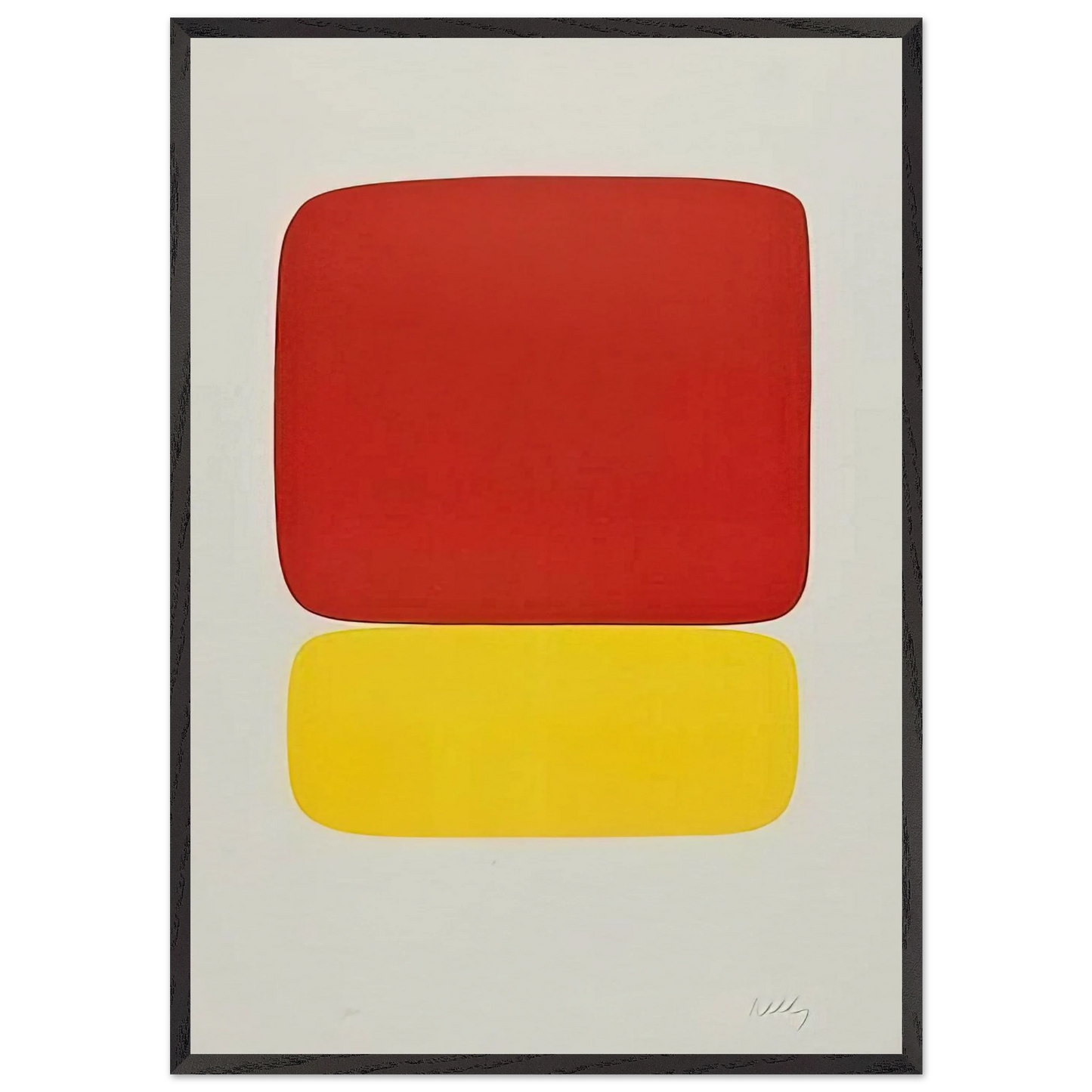 Red over Yellow - Ellsworth Kelly 70x100 cm / 28x40 inches Framed Art Print – Black Wooden Frame