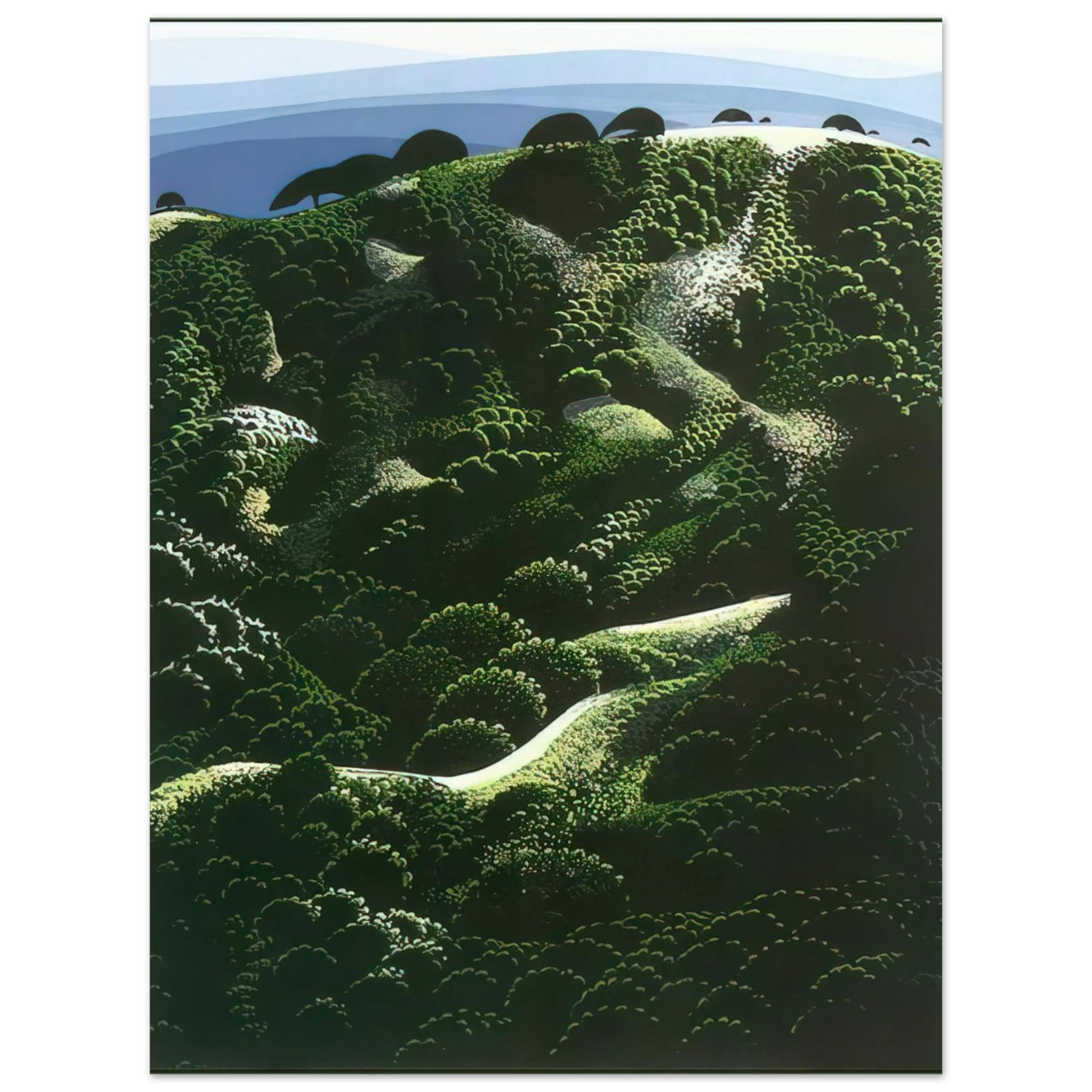 Eyvind Earle - Santa Barbara Mountains 75x100 cm / 30x40inches Fine Art Poster