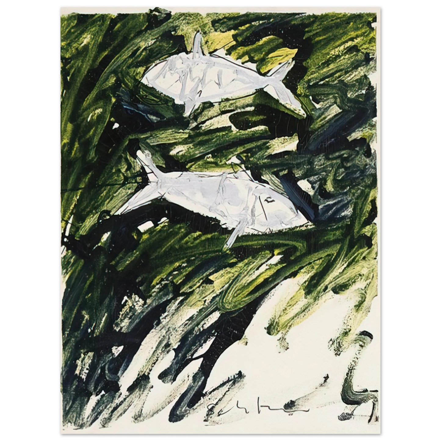Mario Schifano - Pesci - 1982 75x100 cm / 30x40inches Fine Art Poster