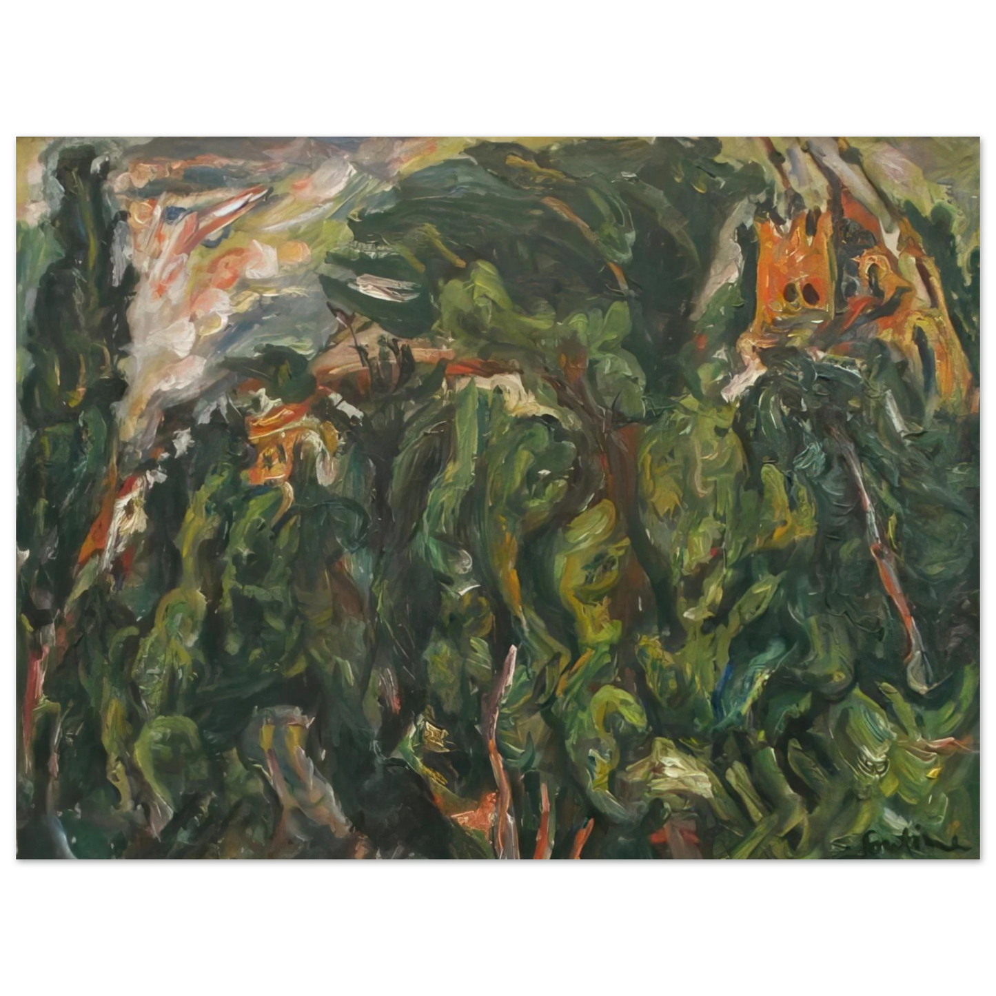Chaim Soutine - THE RED CASTLE OF CERET 1919 75x100 cm / 30x40inches Fine Art Poster