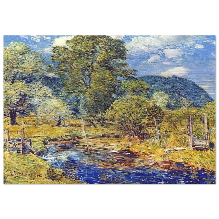 Bedford Hills - Childe Hassam Brushed Aluminum Print - 70x100 cm / 28x40 inches | Childe Hassam Aluminum Print | Childe Hassam Prints