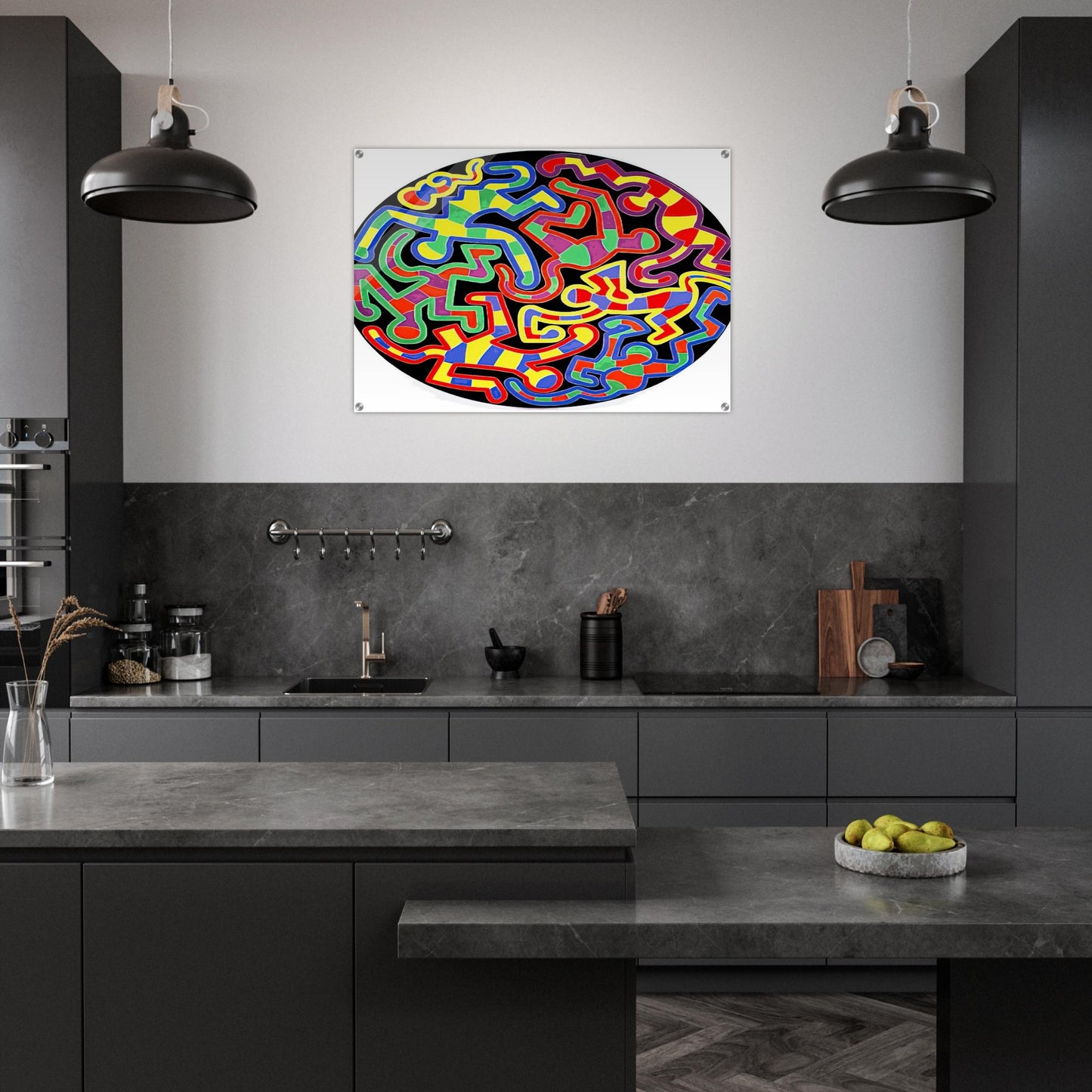 MONKEY PUZZLE 1988 - Keith Haring Acrylic Print - 70x100 cm / 28x40″ inches | Keith Haring Wall Art | Keith Haring Prints