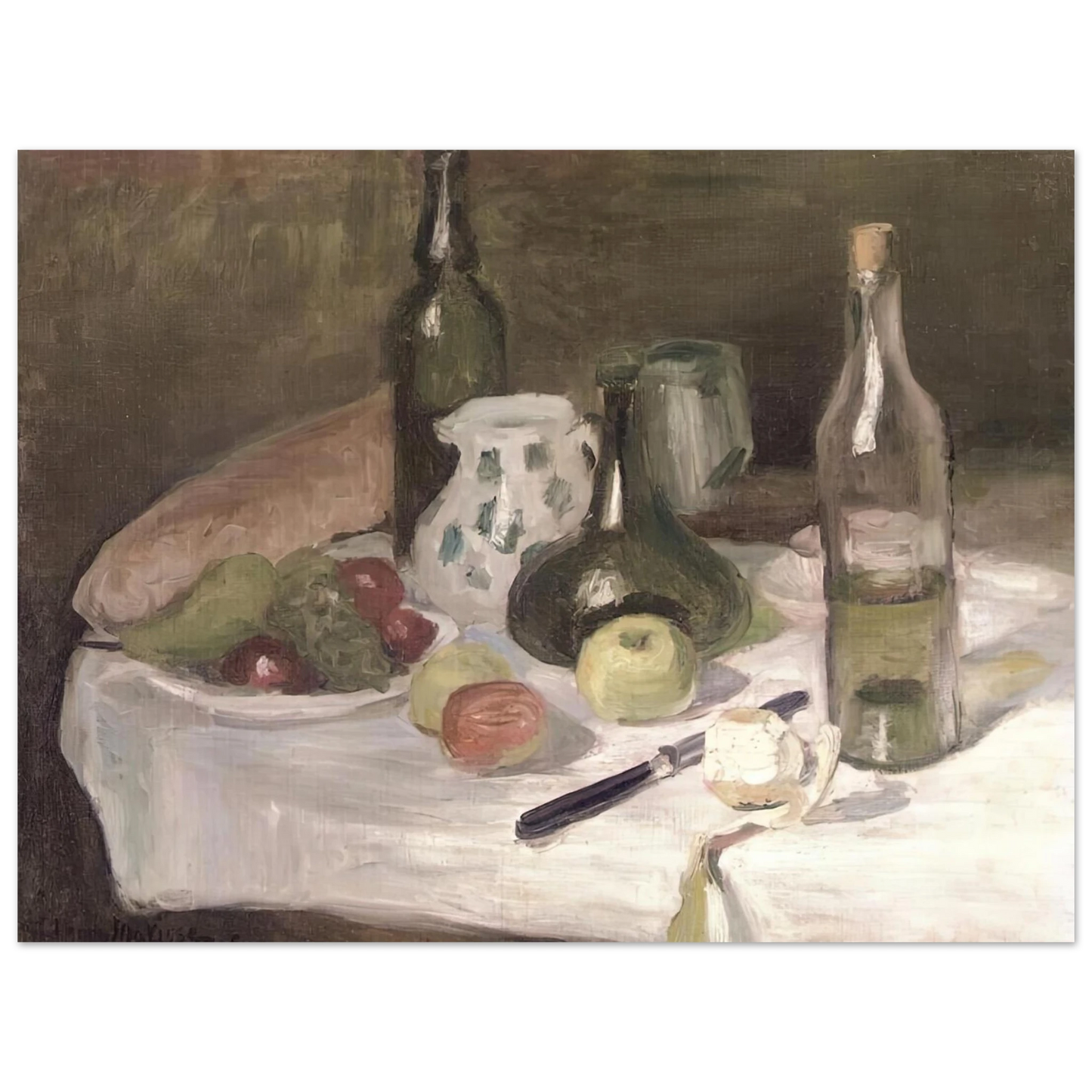 Henri Matisse - STILL LIFE WITH FRUIT AND BOTTLES 1896 75x100 cm / 30x40inches Fine Art Poster