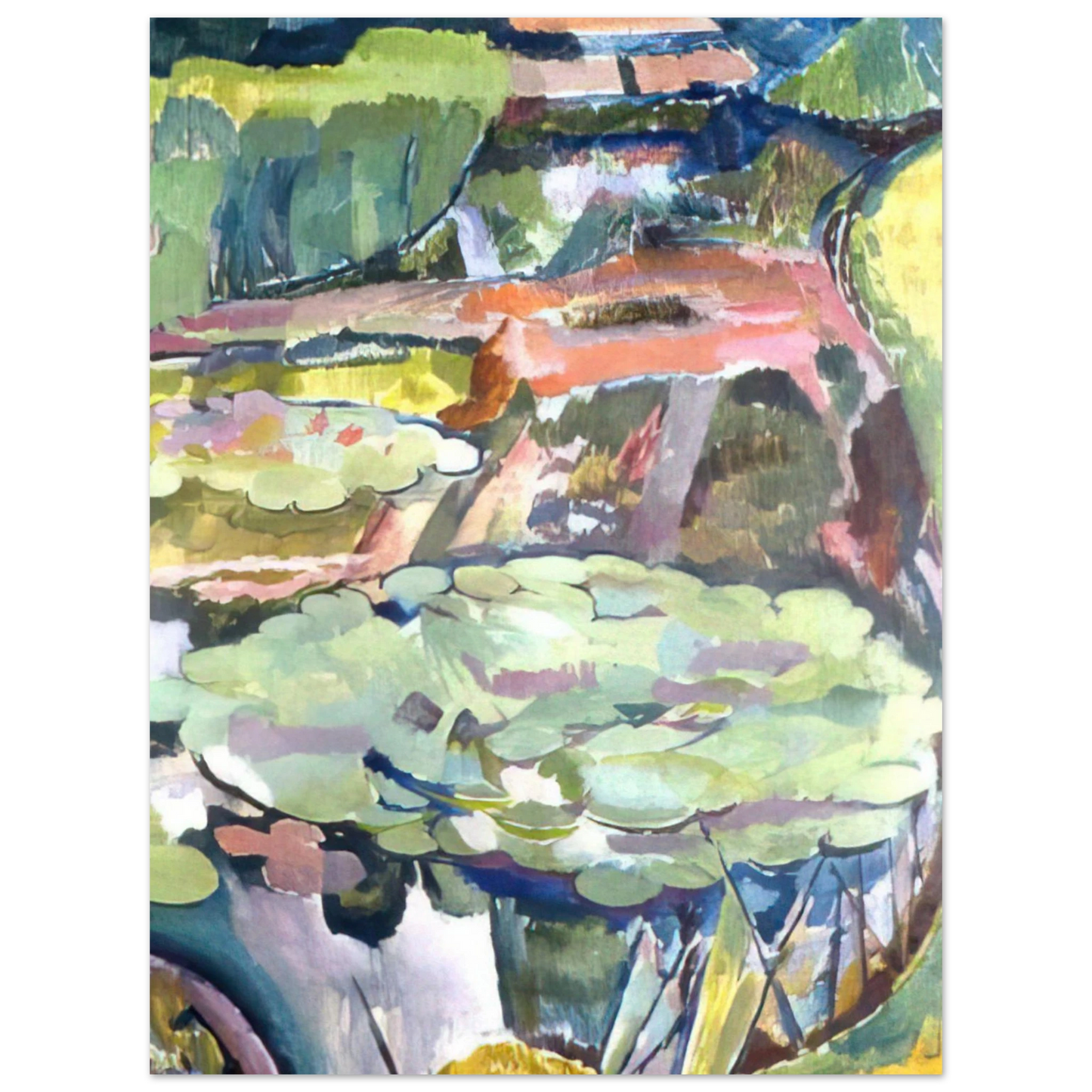 Vanessa Bell - LANDSCAPE WITH A POND AND WATER LILIES 1915 75x100 cm / 30x40inches Fine Art Poster