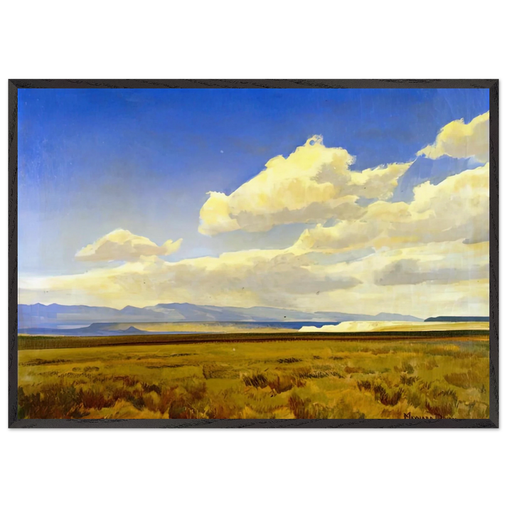 WIND OF WYOMING 1936 - Maynard Dixon 70x100 cm / 28x40 inches Framed Art Print – Black Wooden Frame