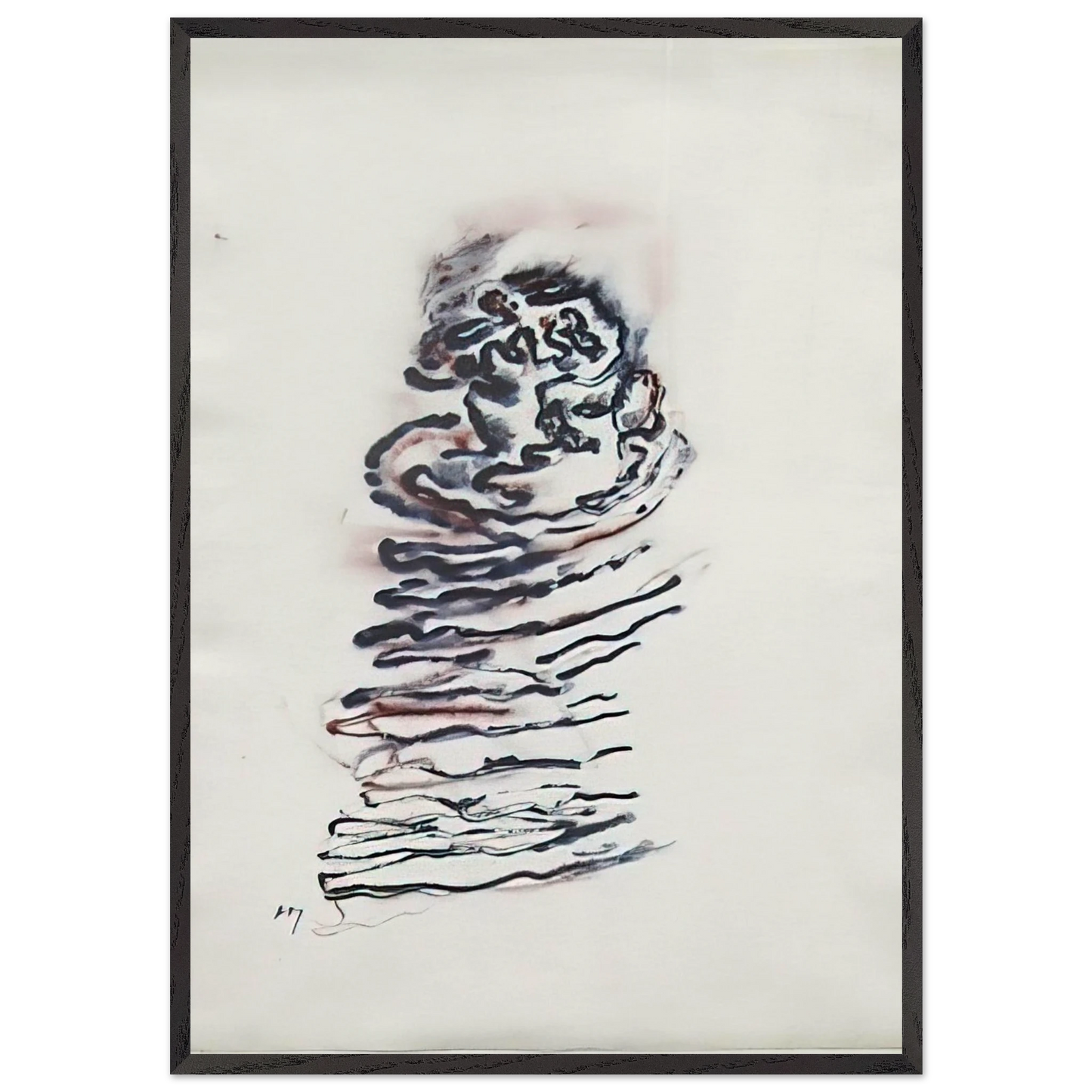 UNTITLED 1970 N3 - Henri Michaux 70x100 cm / 28x40 inches Framed Art Print – Black Wooden Frame