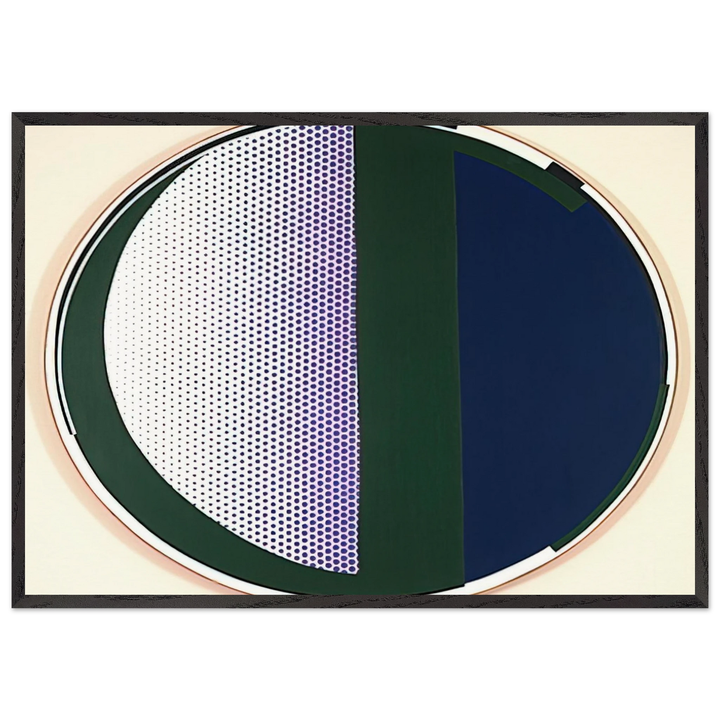 MIRROR 1972 - Roy Lichtenstein 70x100 cm / 28x40 inches Framed Art Print – Black Wooden Frame