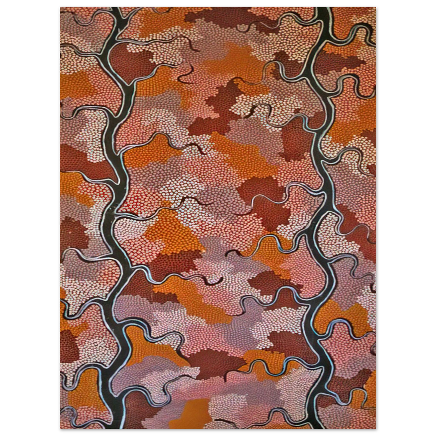 Clifford Possum Tjapaltjarri - Lightning Dreaming - 1989 75x100 cm / 30x40inches Fine Art Poster