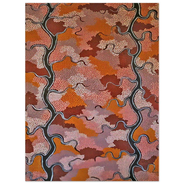 Clifford Possum Tjapaltjarri - Lightning Dreaming - 1989 75x100 cm / 30x40inches Fine Art Poster