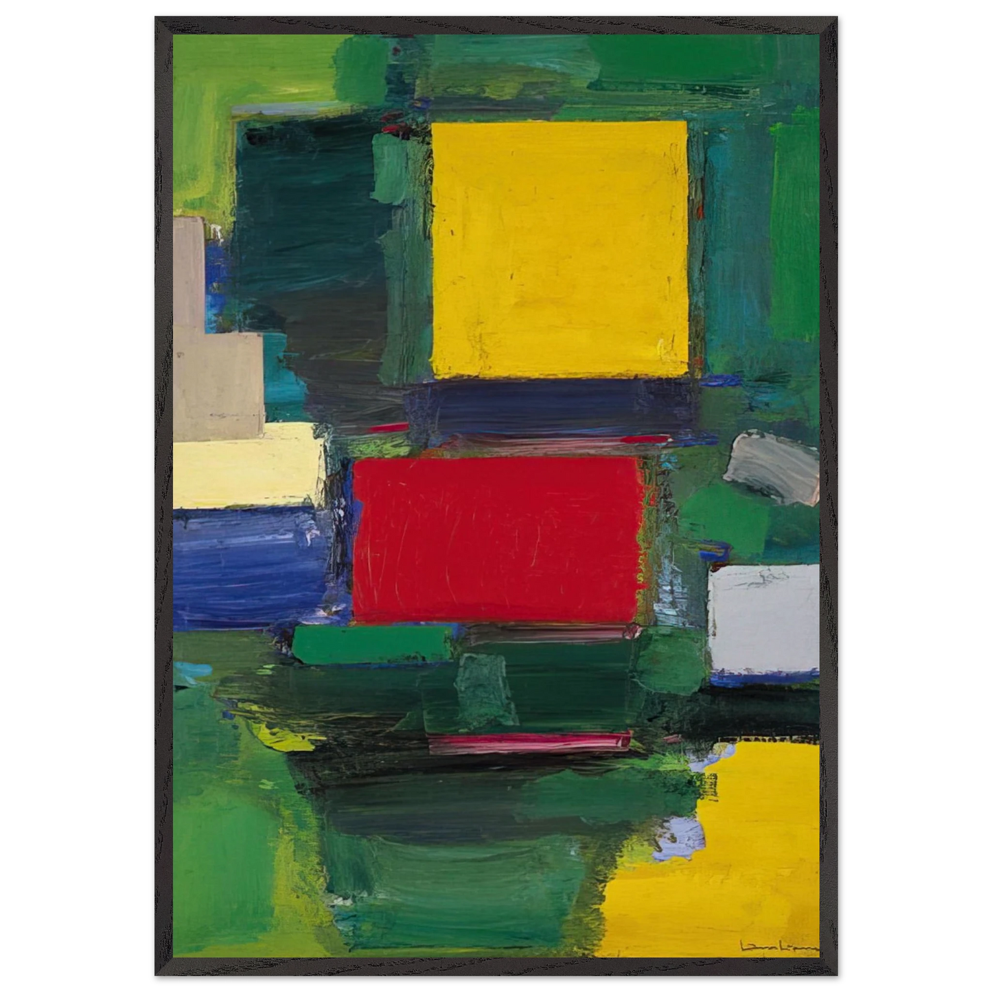 The Gate - Hans Hofmann 70x100 cm / 28x40 inches Framed Art Print – Black Wooden Frame