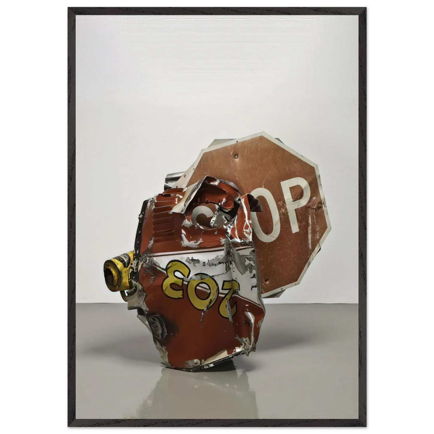 STOP SIDE EARLY WINTER GLUT 1987 - Robert Rauschenberg 70x100 cm / 28x40 inches Framed Art Print – Black Wooden Frame