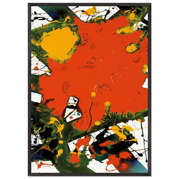 Untitled SFP94-127 SFF 1797 - Sam Francis 70x100 cm / 28x40 inches Framed Art Print – Black Wooden Frame