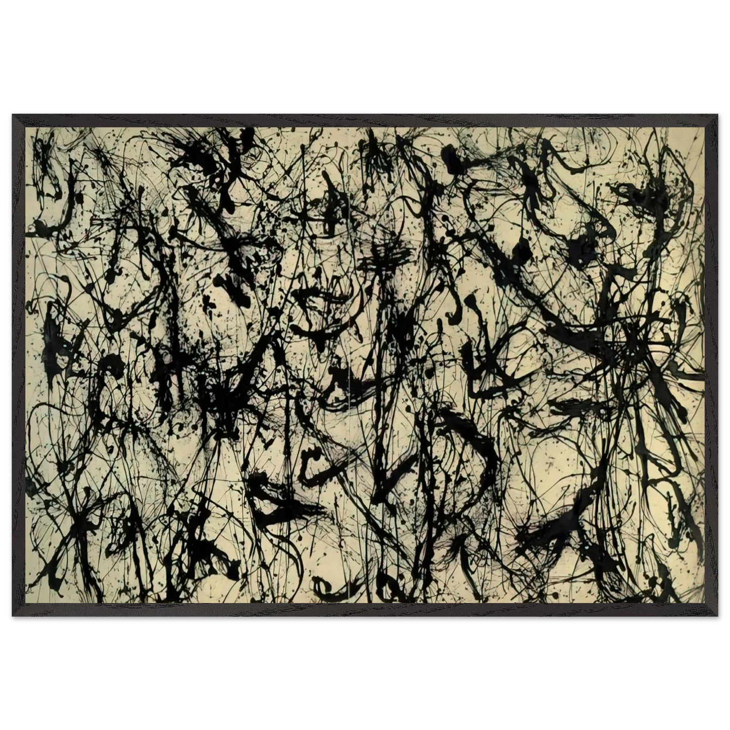 NUMBER 32 1950 - Jackson Pollock 70x100 cm / 28x40 inches Framed Art Print – Black Wooden Frame