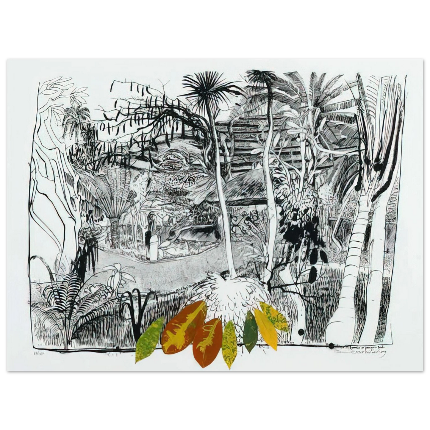Brett Whiteley - The Garden in Sanur - Bali - 1980 75x100 cm / 30x40inches Fine Art Poster