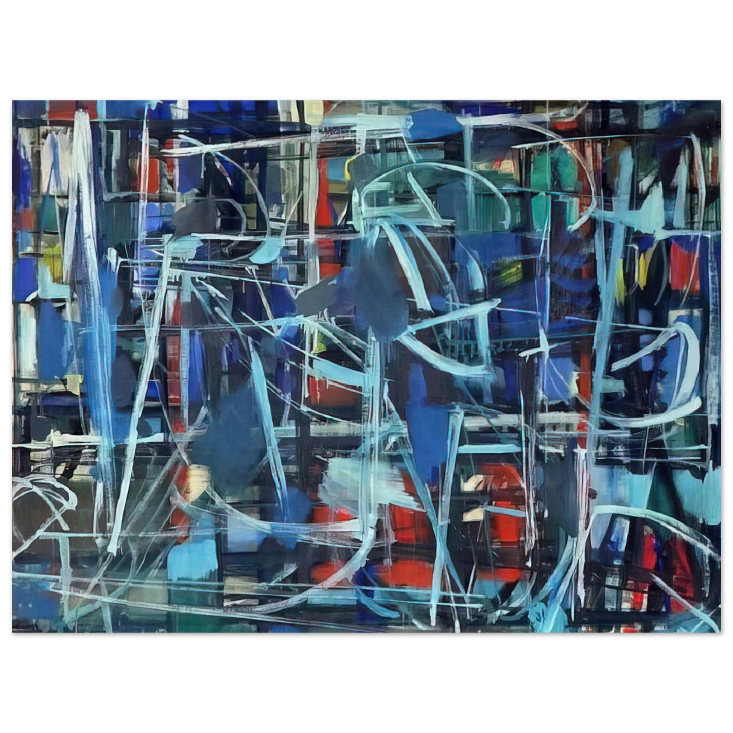 Robert Goodnough - Abstract in Blue - 1950 75x100 cm / 30x40inches Fine Art Poster