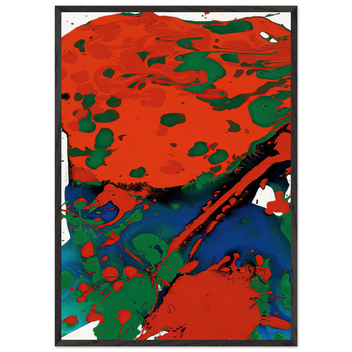 Untitled SFP94-137 SFF 1807 - Sam Francis 70x100 cm / 28x40 inches Framed Art Print – Black Wooden Frame