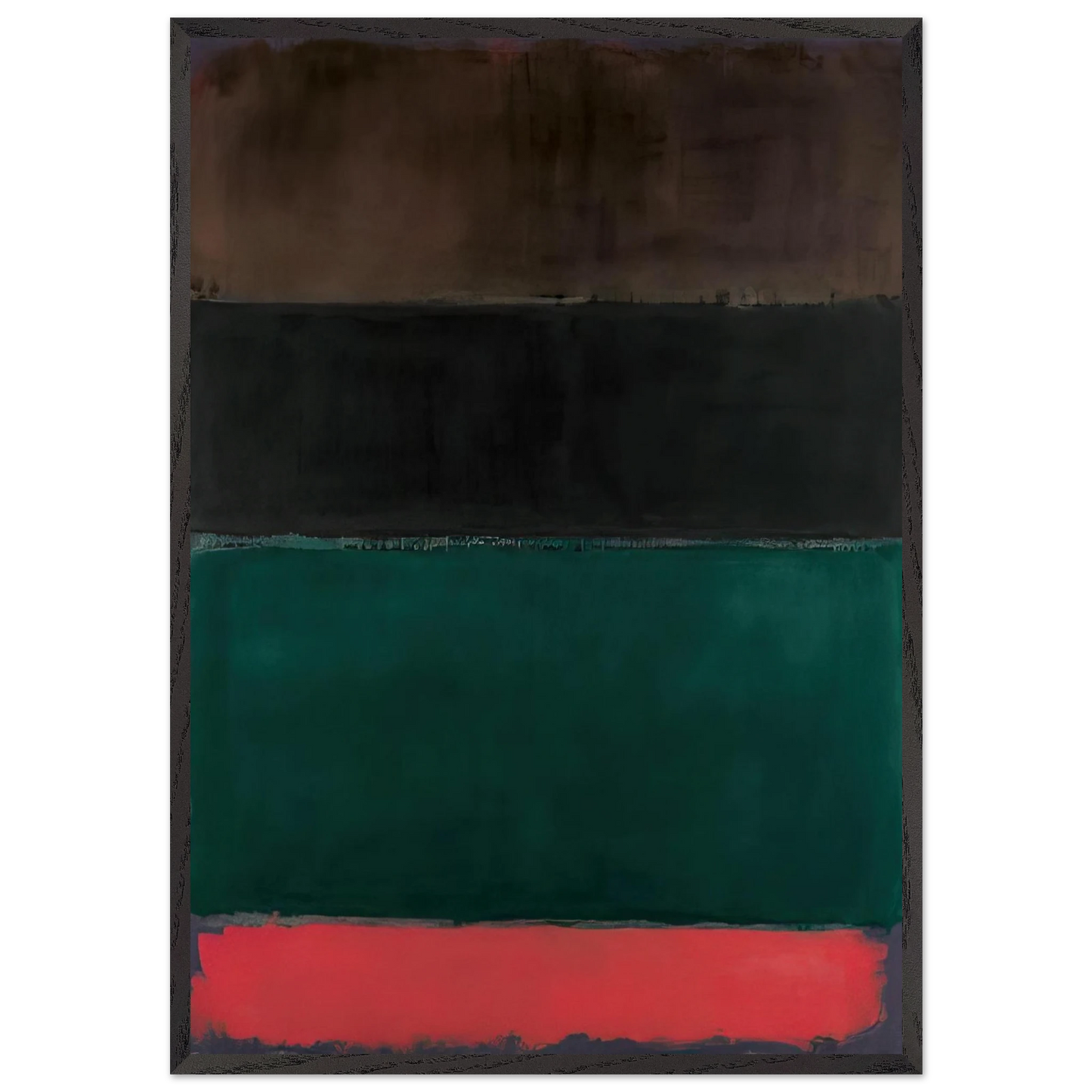 Untitled Red-Brown Black Green Red - 1962 - Mark Rothko 70x100 cm / 28x40 inches Framed Art Print – Black Wooden Frame
