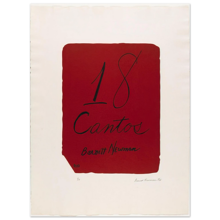 Barnett Newman - Title Page from 18 Cantos 75x100 cm / 30x40inches Fine Art Poster