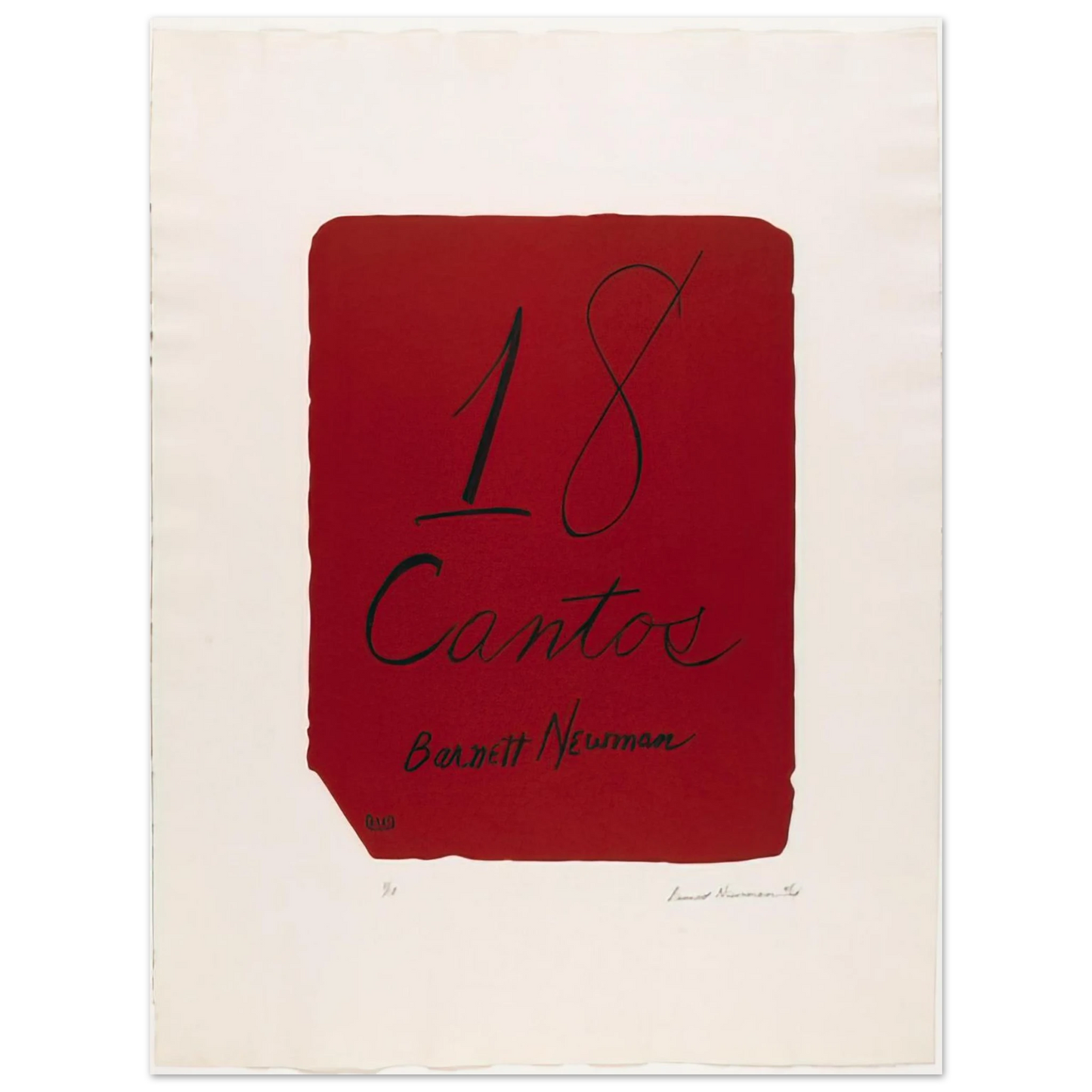Barnett Newman - Title Page from 18 Cantos 75x100 cm / 30x40inches Fine Art Poster