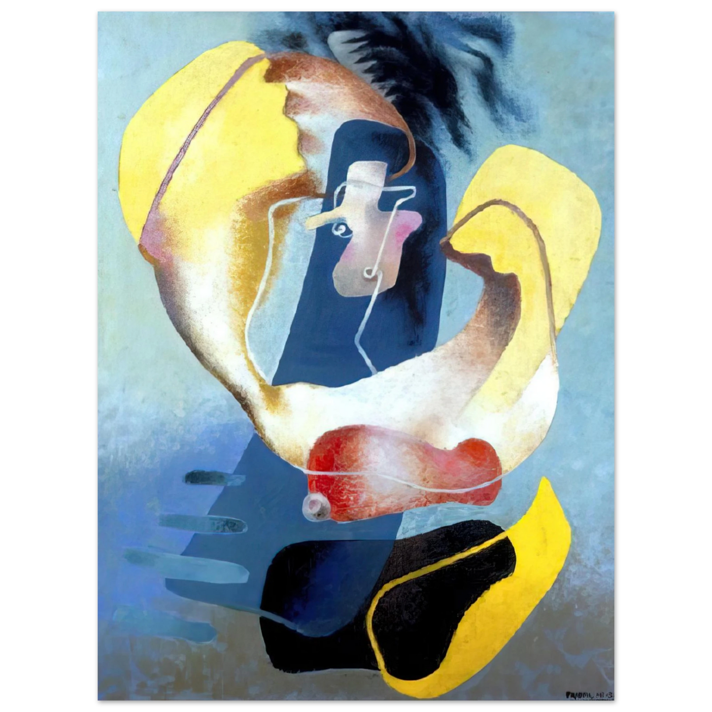 Enrico Prampolini - THE FIGURE IN SPACE 1937 75x100 cm / 30x40inches Fine Art Poster
