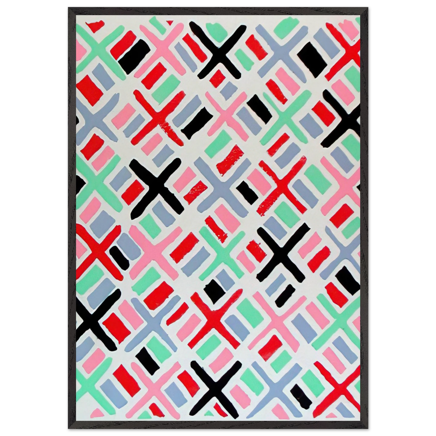 COMPOSITION 34 - Sonia Delaunay 70x100 cm / 28x40 inches Framed Art Print – Black Wooden Frame