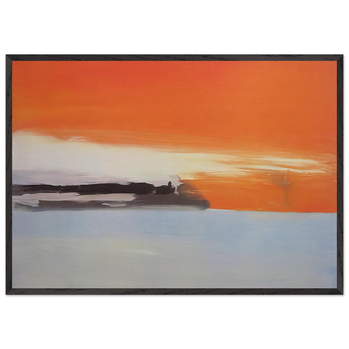 Chemin de fer au bord de la mer soleil couchant - 1955 - Nicolas de Stael 70x100 cm / 28x40 inches Framed Art Print – Black Wooden Frame