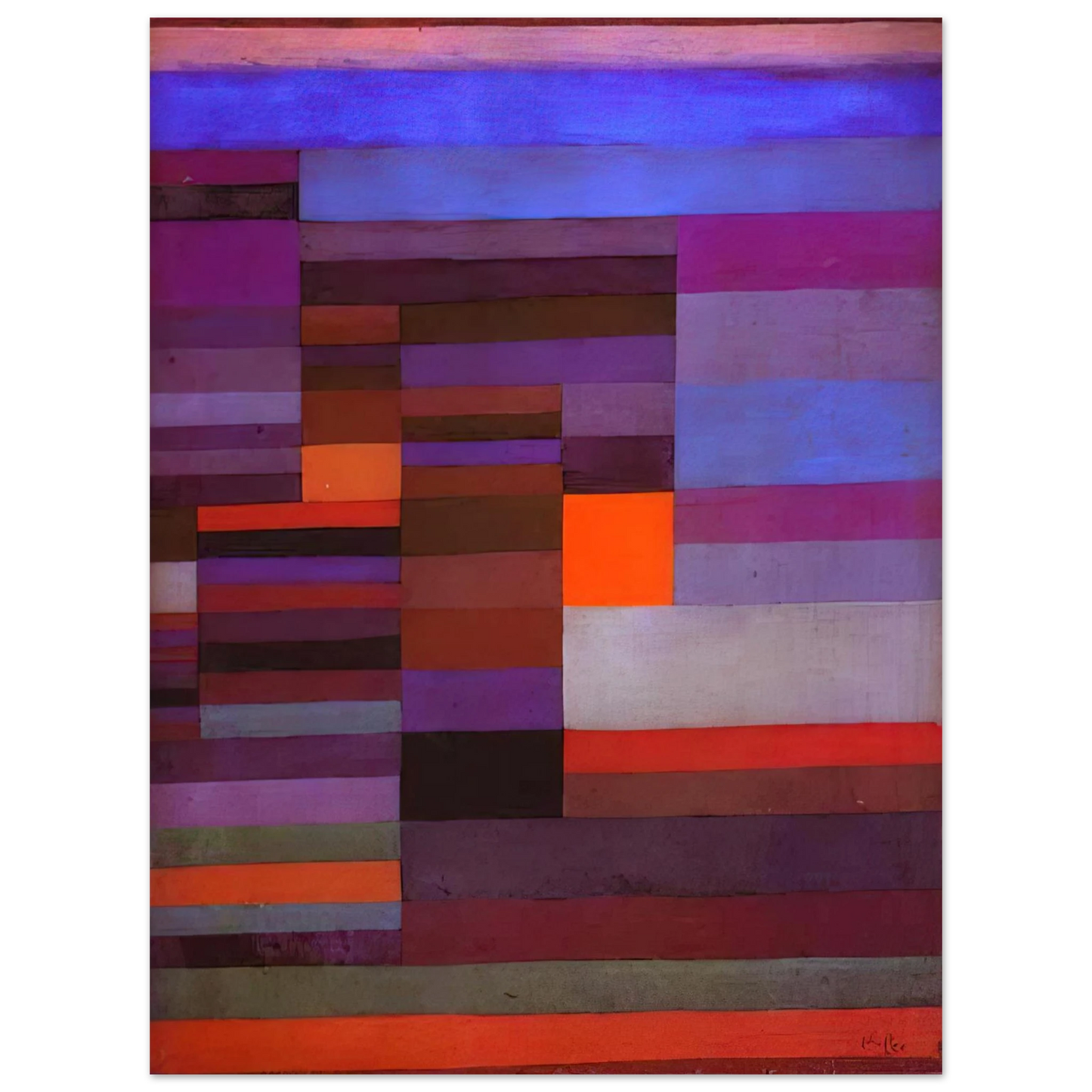Paul Klee - FIRE EVENING 1929 75x100 cm / 30x40inches Fine Art Poster