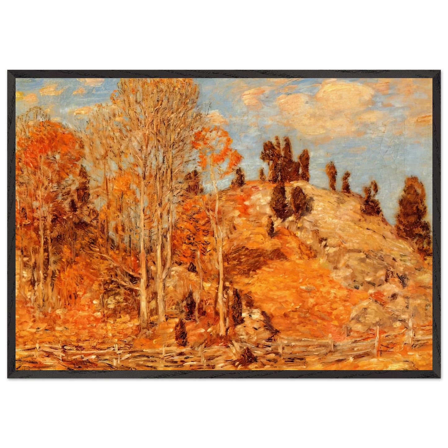The Cedar Lot Old Lyme - Childe Hassam 70x100 cm / 28x40 inches Framed Art Print – Black Wooden Frame