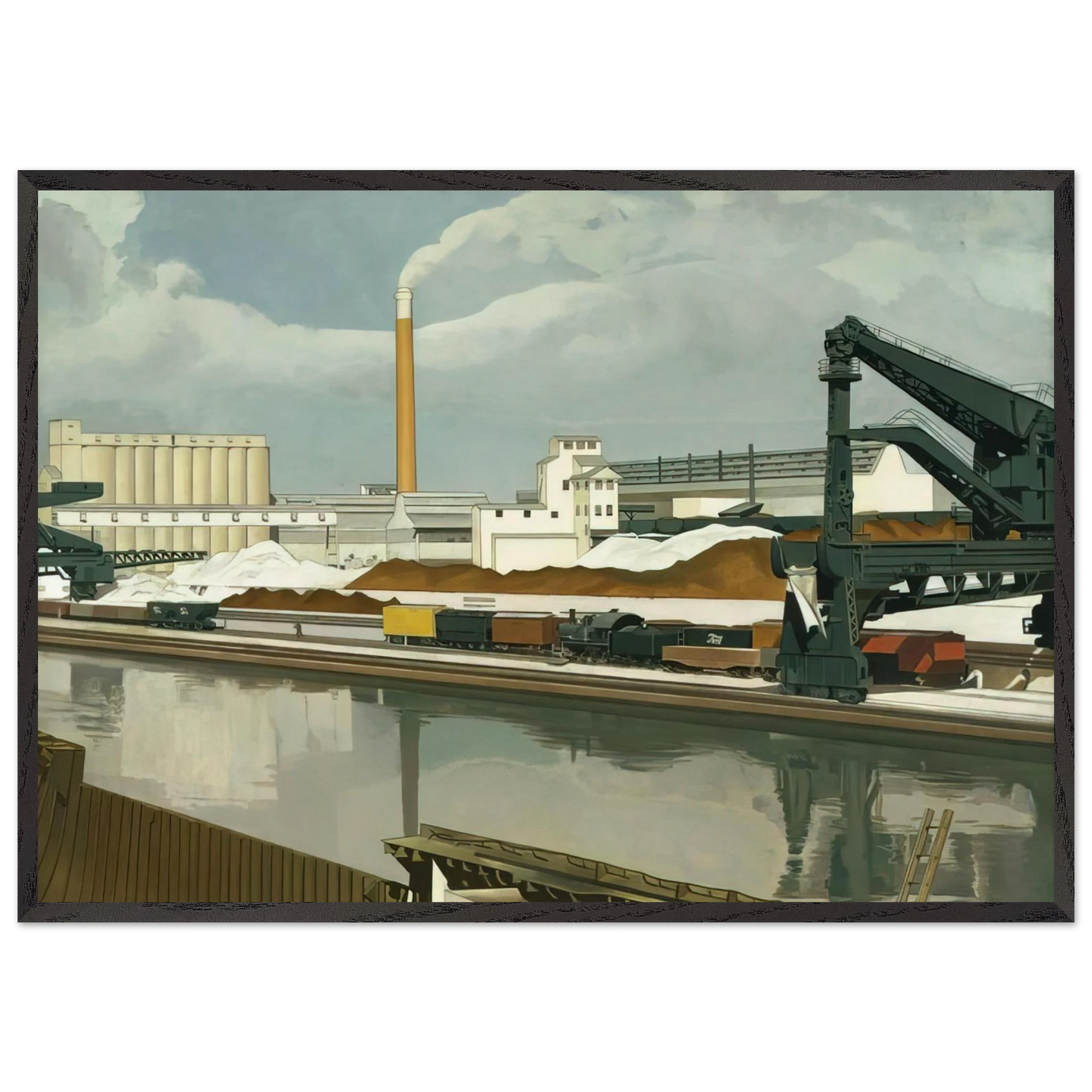 American Landscape - 1930 - Charles Sheeler 70x100 cm / 28x40 inches Framed Art Print – Black Wooden Frame