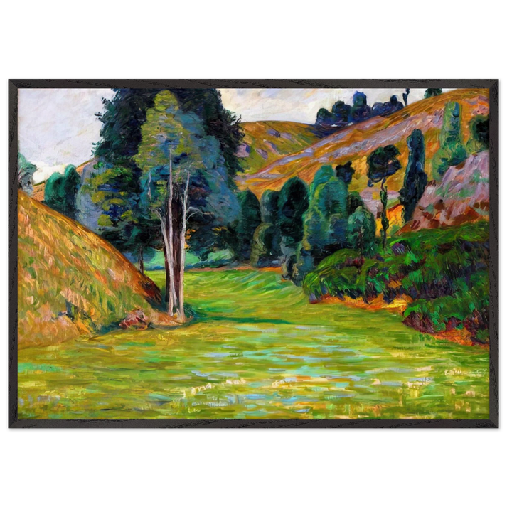 Valley in Pontgibaud - Armand Guillaumin 70x100 cm / 28x40 inches Framed Art Print – Black Wooden Frame