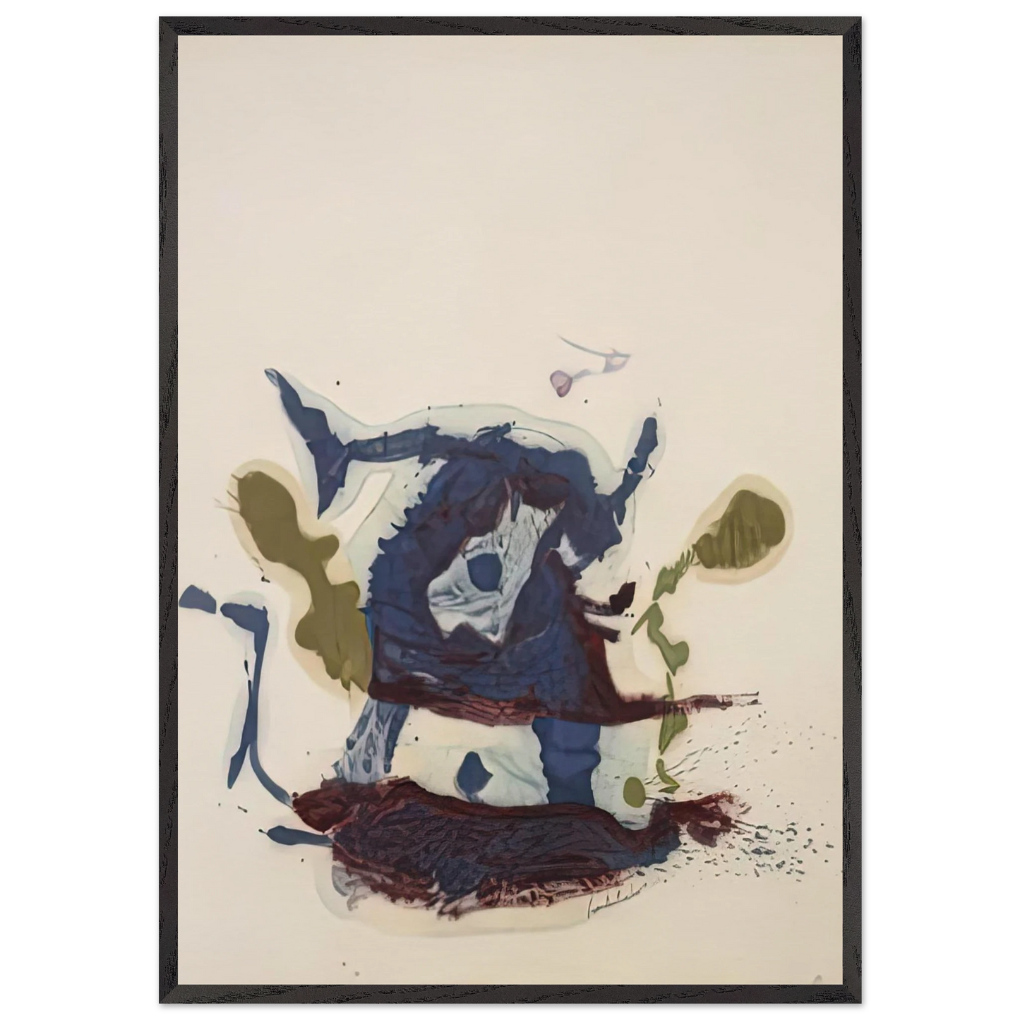Vessel 1961- - Helen Frankenthaler 70x100 cm / 28x40 inches Framed Art Print – Black Wooden Frame