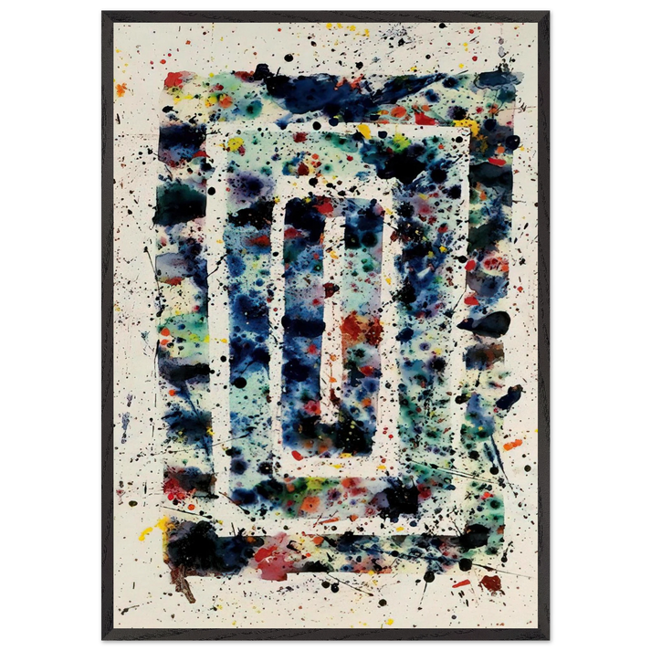 Untitled SF75-102 - Sam Francis 70x100 cm / 28x40 inches Framed Art Print – Black Wooden Frame