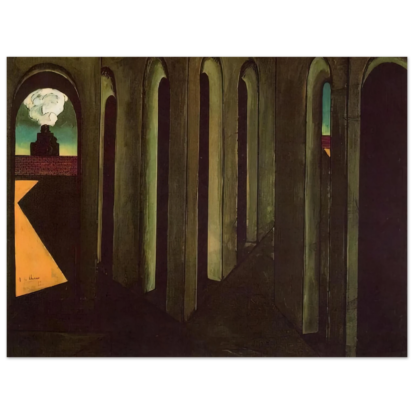 Giorgio de Chirico - THE ANXIOUS JOURNEY 1913 75x100 cm / 30x40inches Fine Art Poster
