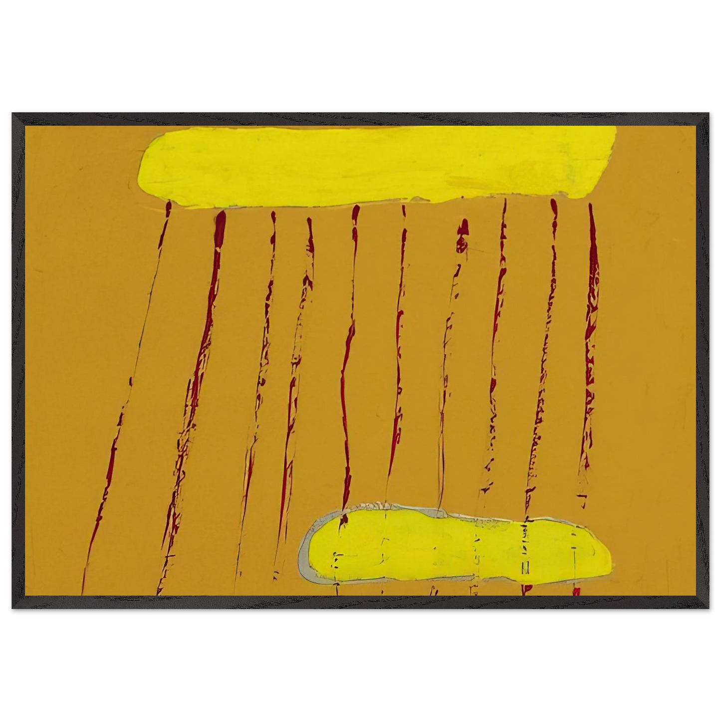 Red Rain - 1967 - Forrest Bess 70x100 cm / 28x40 inches Framed Art Print – Black Wooden Frame