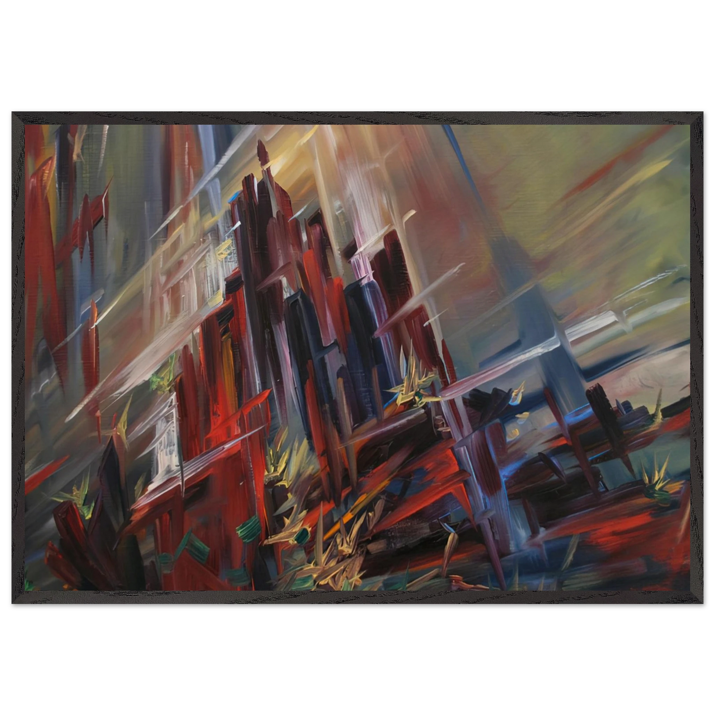 Inferno - 1974 - Konrad Zuse 70x100 cm / 28x40 inches Framed Art Print – Black Wooden Frame