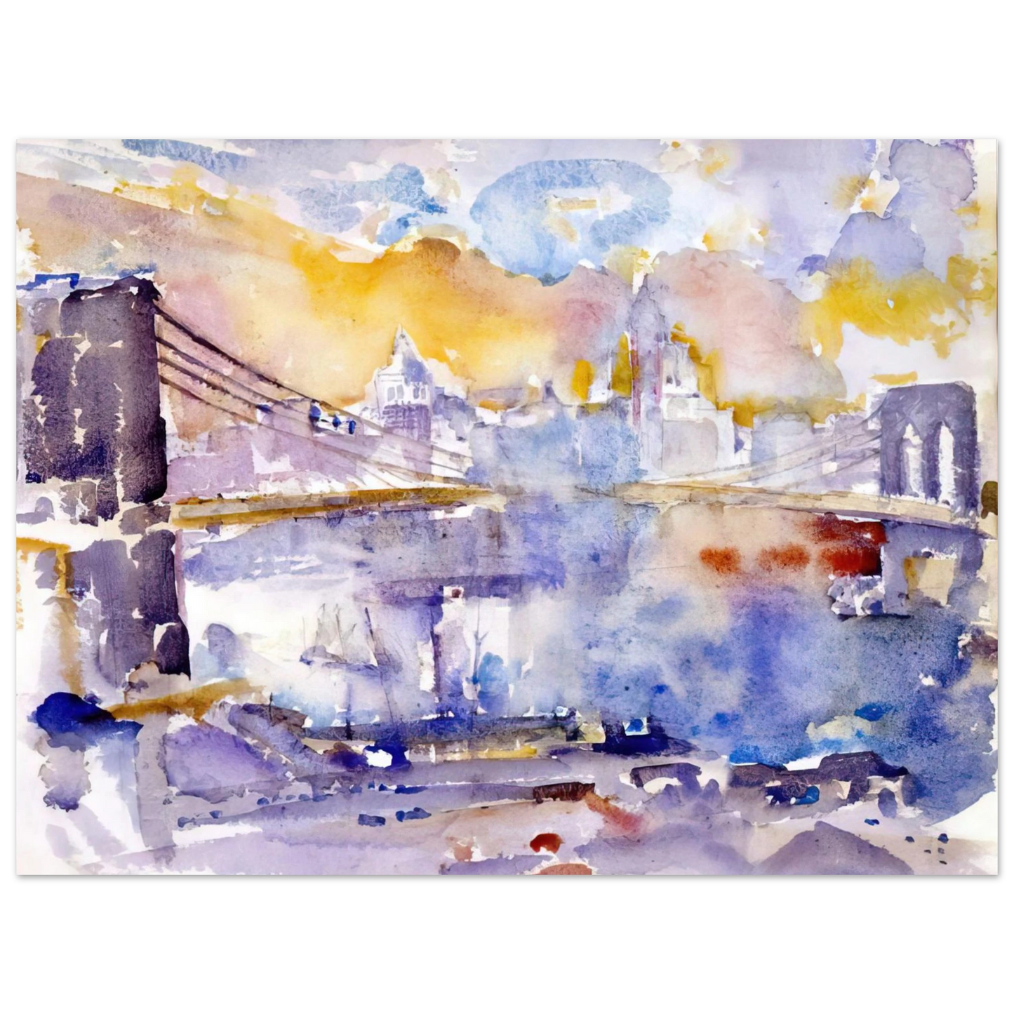 John Marin - Brooklyn Bridge - 1912 75x100 cm / 30x40inches Fine Art Poster