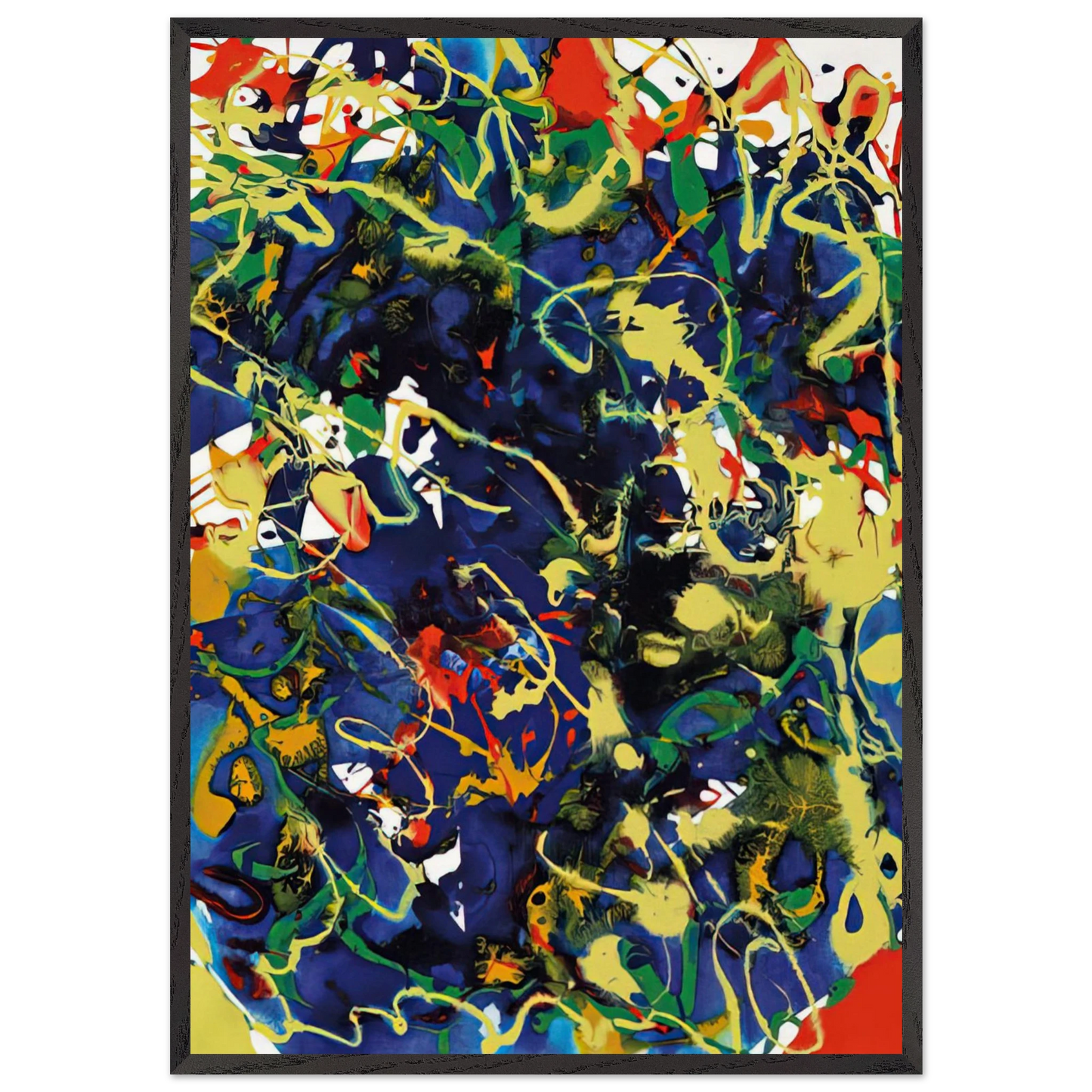 Untitled SFP94-63 SFF 1737 - Sam Francis 70x100 cm / 28x40 inches Framed Art Print – Black Wooden Frame