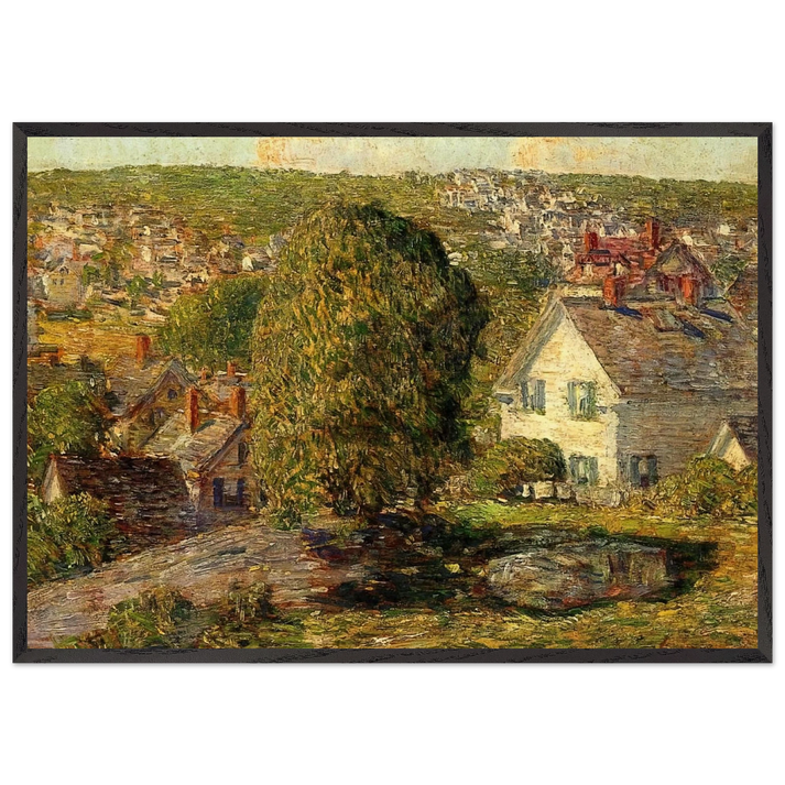 Outskirts of East Gloucester - Childe Hassam 70x100 cm / 28x40 inches Framed Art Print – Black Wooden Frame