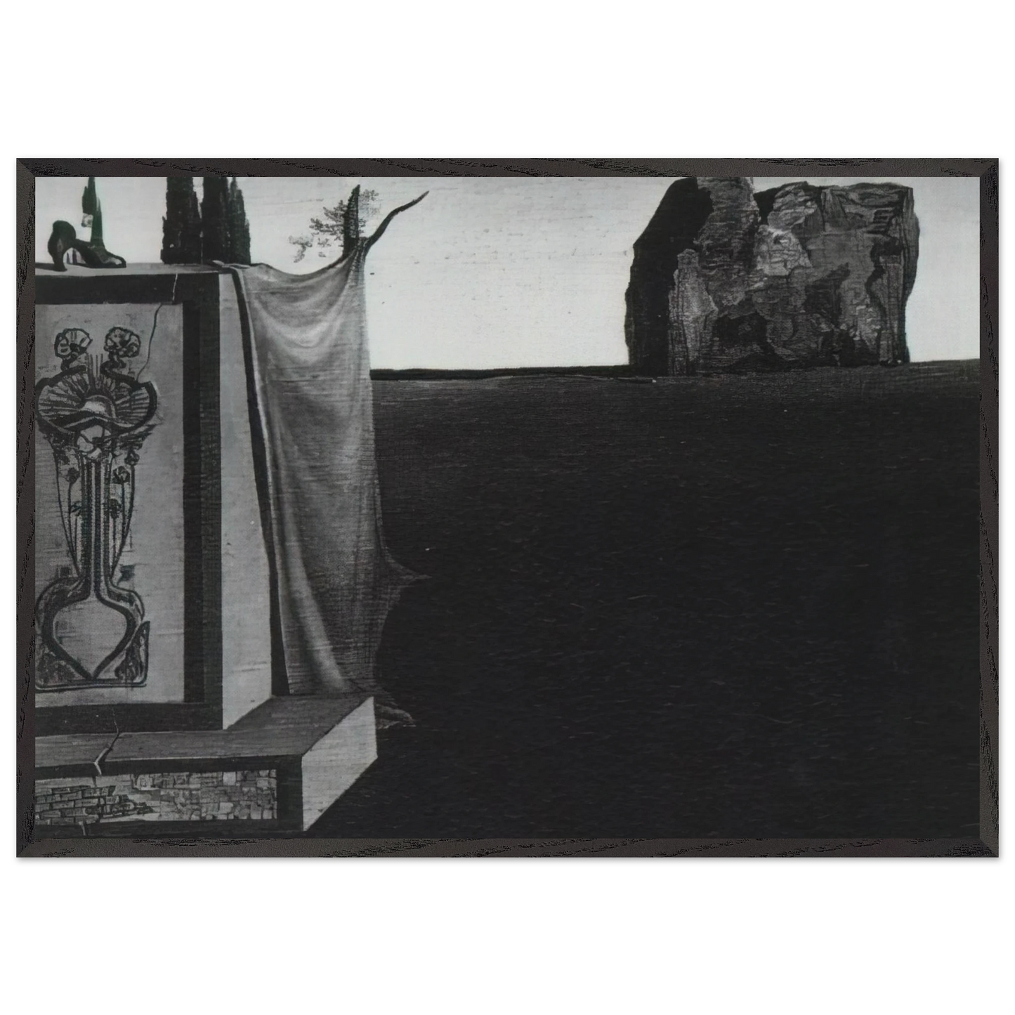 LANDSCAPE N9 - Salvador Dali 70x100 cm / 28x40 inches Framed Art Print – Black Wooden Frame