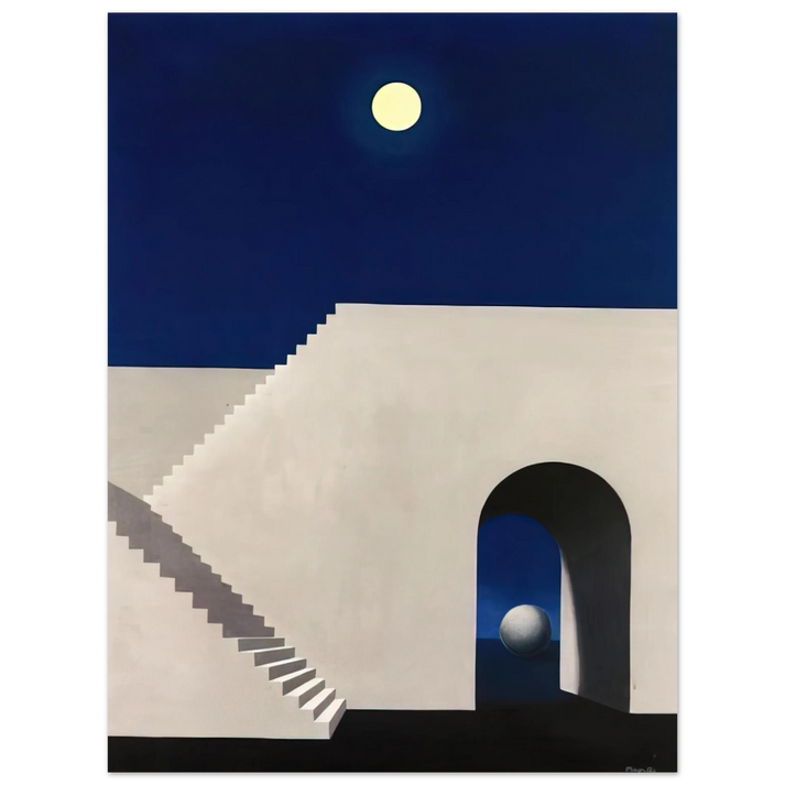 Rene Magritte - ARCHITECTURE AU CLAIR DE LUNE 1956 75x100 cm / 30x40inches Fine Art Poster