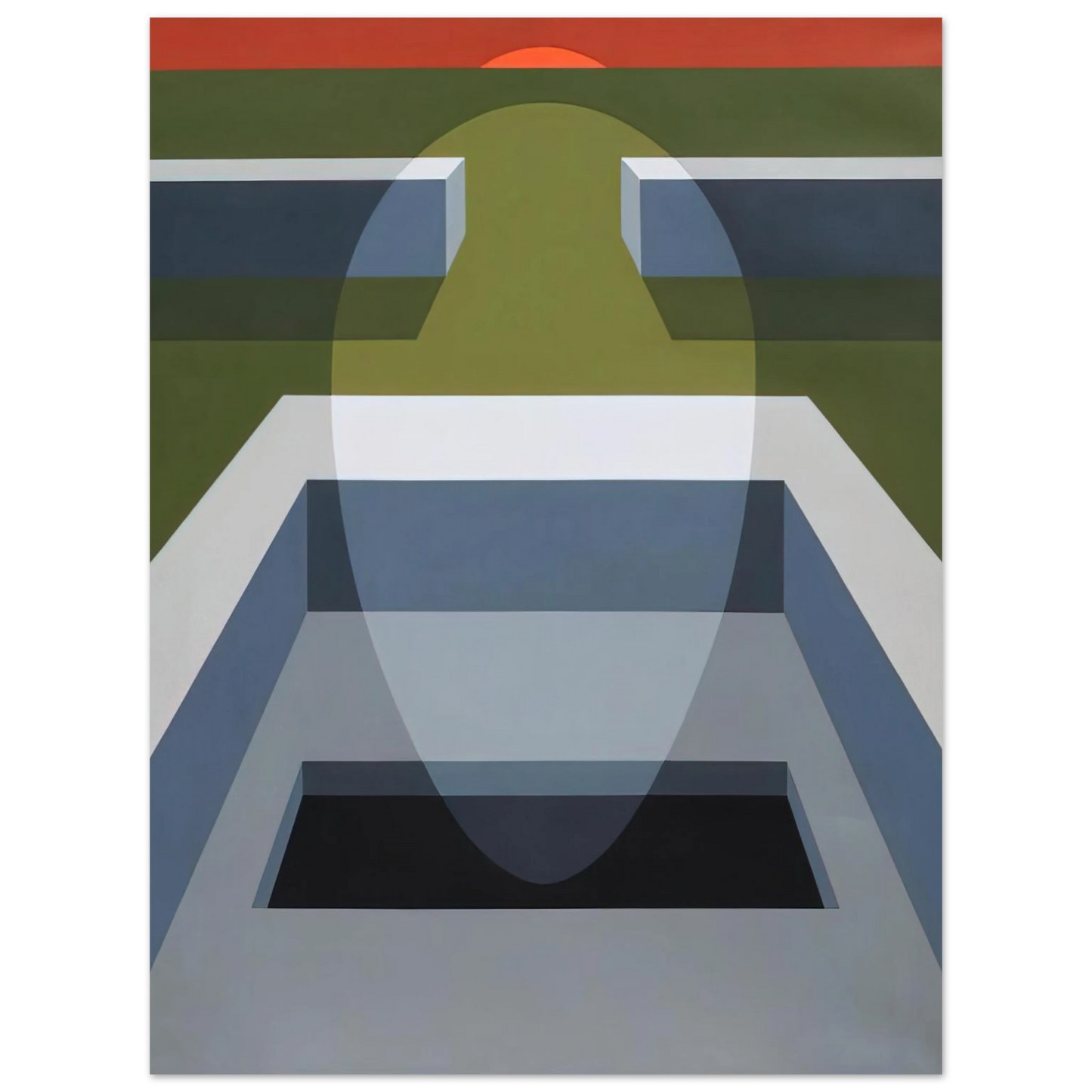 Clarence Holbrook Carter - Transection No. 7 - 1970 75x100 cm / 30x40inches Fine Art Poster