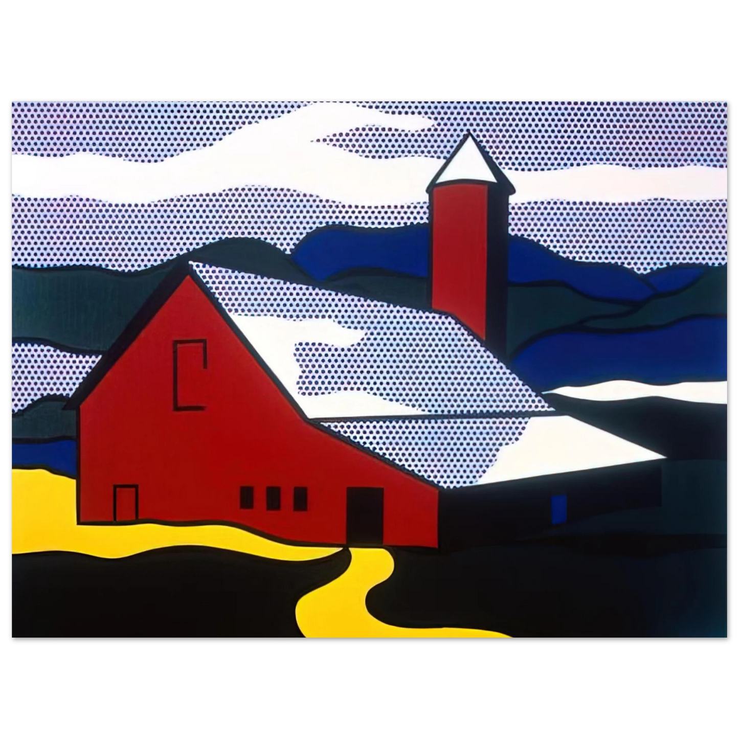Roy Lichtenstein - RED BARN II 1969 75x100 cm / 30x40inches Fine Art Poster
