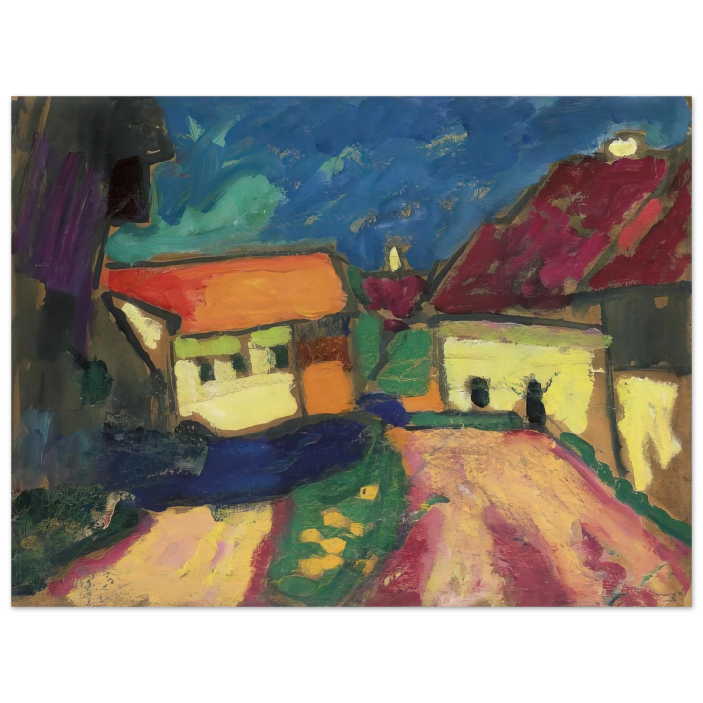 Alexej von Jawlensky - LANDSCHAFTSTUDIE DORFSTRASSE 1908 75x100 cm / 30x40inches Fine Art Poster