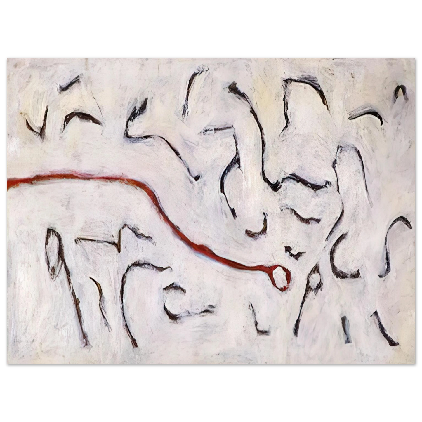 Gene Davis - Red Line - 1952 75x100 cm / 30x40inches Fine Art Poster