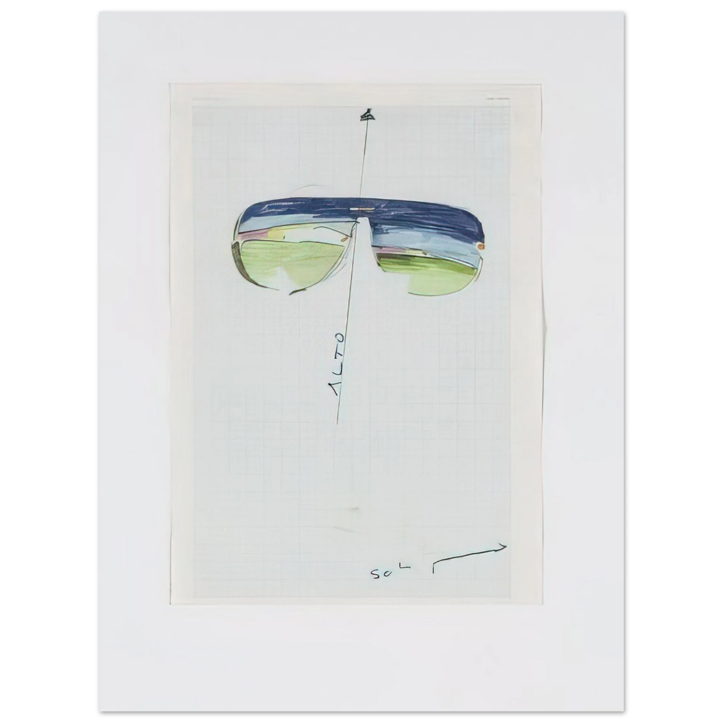Mario Schifano - Untitled Glasses - 1973 75x100 cm / 30x40inches Fine Art Poster