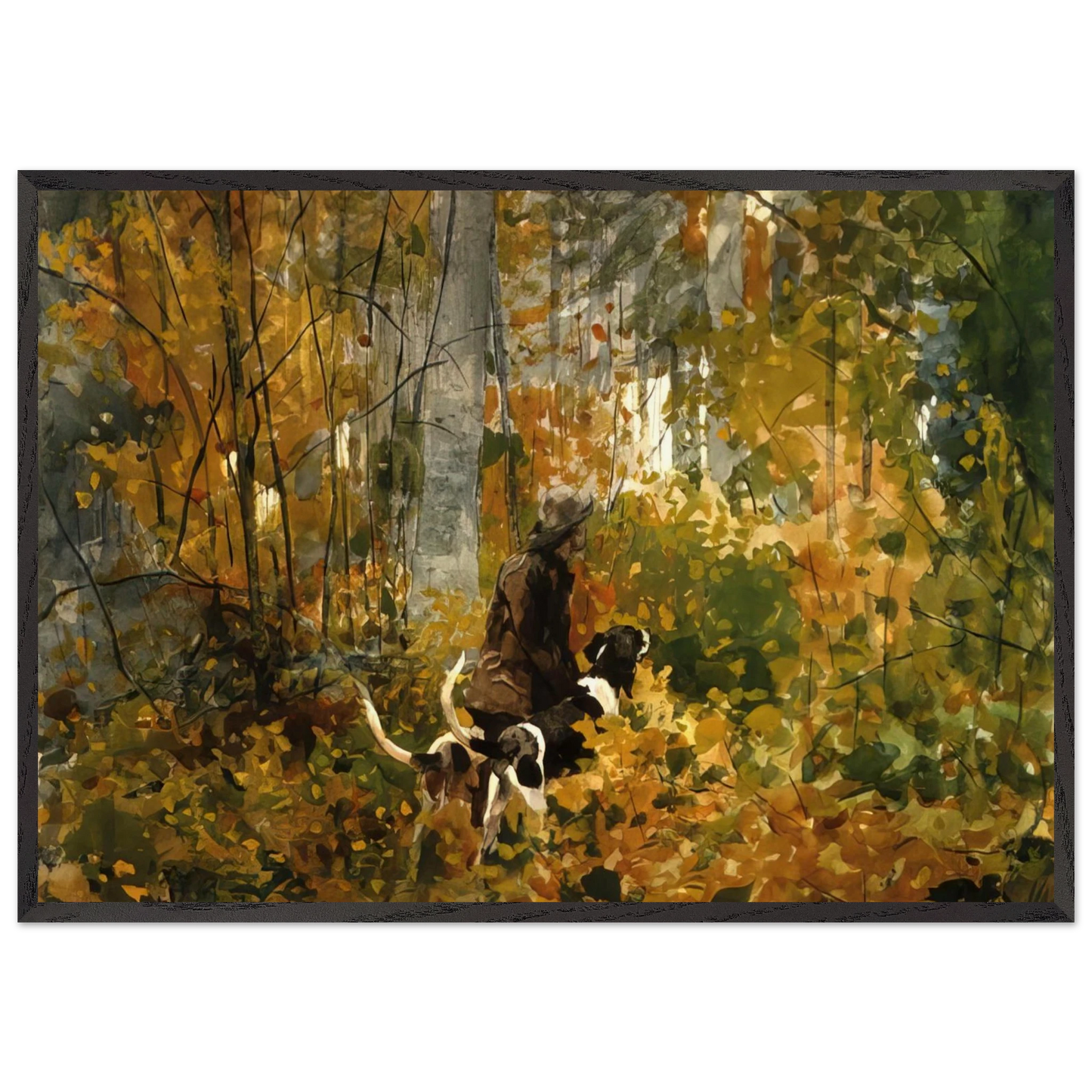 ON THE TRAIL - Winslow Homer 70x100 cm / 28x40 inches Framed Art Print – Black Wooden Frame